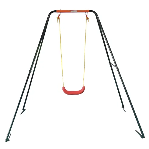 Altalena per Bambini in Acciaio Singola per Giardino 168x163x200 cm