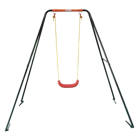 Altalena per Bambini in Acciaio Singola per Giardino 168x163x200 cm