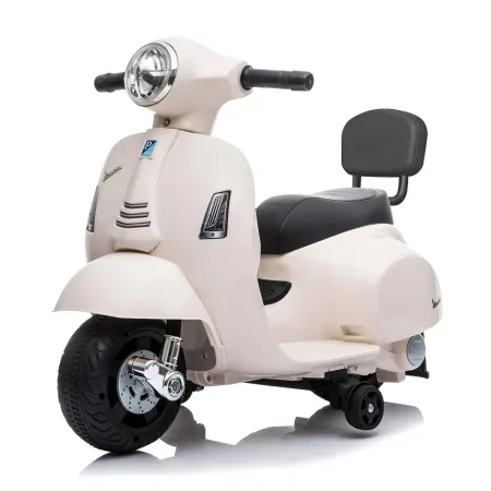 Vespa Elettrica per Bambini Mini GTS 7,2V Bianco Poggiatesta e Clacson