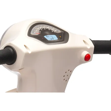 Vespa Elettrica per Bambini Mini GTS 7,2V Bianco Poggiatesta e Clacson