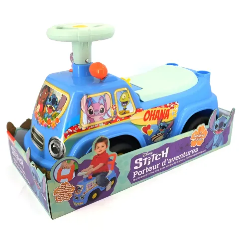 Camioncino Stitch Cavalcabile per Bambini a Spinta con Luci e Suoni