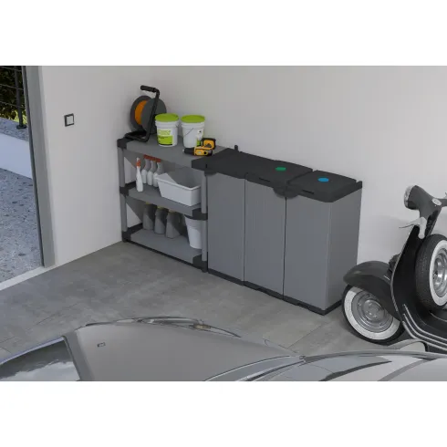 Armadio Modulare Basso Resina PVC per Esterno Porta Bombola da Balcone