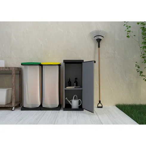Armadio Modulare Basso Resina PVC per Esterno Porta Bombola da Balcone