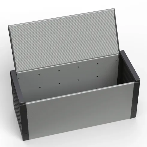 Baule Raccolta Differenziata 85x34x39,5 cm Uso Esterno Grigio PVC