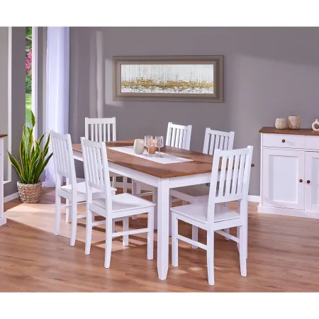 2 Sedie Bianche in Legno Massello Moderne da Salotto per Cucina Soggiorno Design | BricoShop24