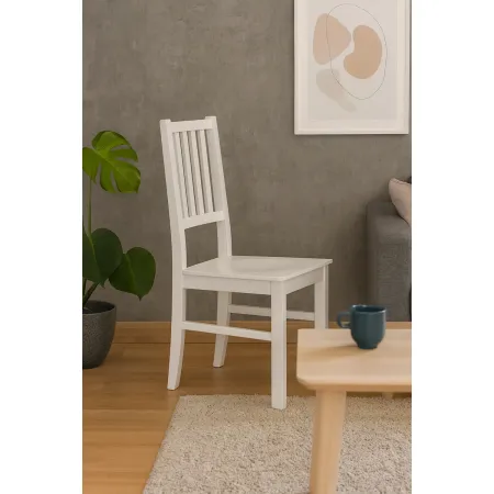 2 Sedie Bianche in Legno Massello Moderne da Salotto per Cucina Soggiorno Design | BricoShop24