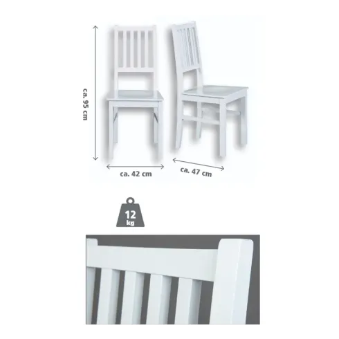 2 Sedie Bianche in Legno Massello Moderne da Salotto per Cucina Soggiorno Design | BricoShop24