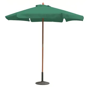 Ombrellone da Giardino con Palo Centrale in Legno Ø3m Verde Antivento