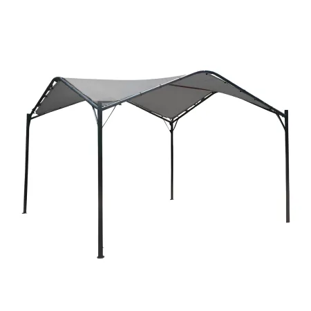 Gazebo Onda Grigio 3.5x3.5 in Ferro Battuto da Giardino Telo Poliestere