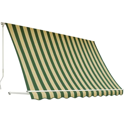 Tenda da Sole a Caduta 100x250 cm Verde Bianco Rigato Senza Cassone