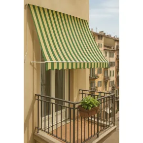 Tenda da Sole a Caduta 100x250 cm Verde Bianco Rigato Senza Cassone 2