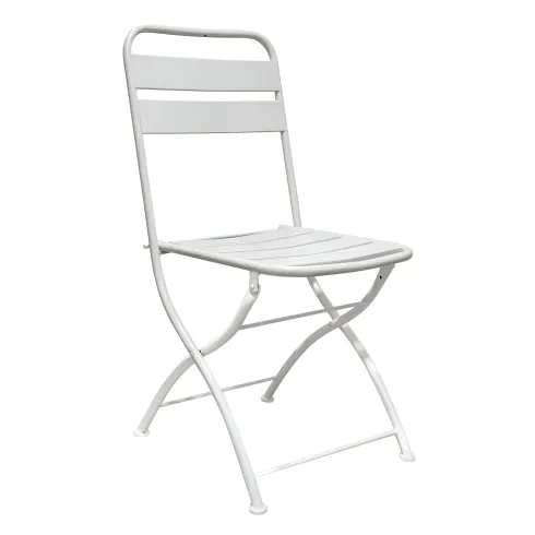 Sedia Pieghevole in Acciaio Bianco per Esterno e Interno 42x50x88 cm