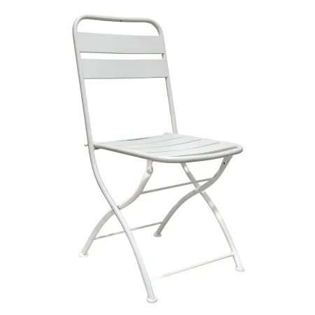 Sedia Pieghevole in Acciaio Bianco per Esterno e Interno 42x50x88 cm