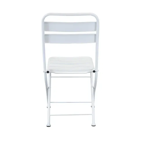 Sedia Pieghevole in Acciaio Bianco per Esterno e Interno 42x50x88 cm