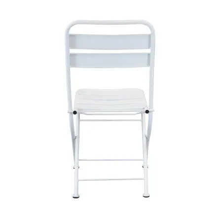 Sedia Pieghevole in Acciaio Bianco per Esterno e Interno 42x50x88 cm