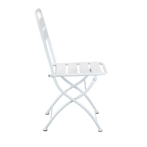 Sedia Pieghevole in Acciaio Bianco per Esterno e Interno 42x50x88 cm