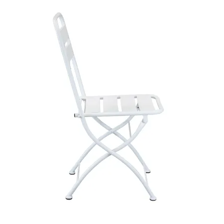 Sedia Pieghevole in Acciaio Bianco per Esterno e Interno 42x50x88 cm