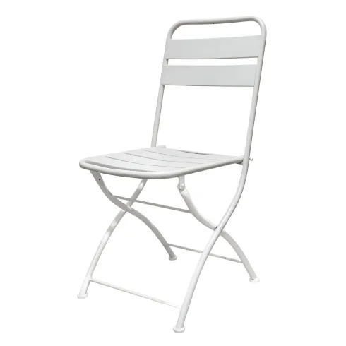 Sedia Pieghevole in Acciaio Bianco per Esterno e Interno 42x50x88 cm