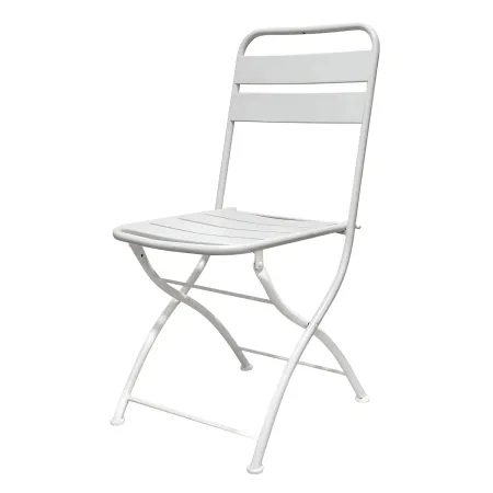 Sedia Pieghevole in Acciaio Bianco per Esterno e Interno 42x50x88 cm