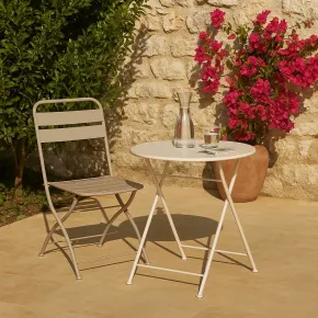 Sedia Pieghevole in Acciaio Tortora per Esterno e Interno 42x50x88 cm 2