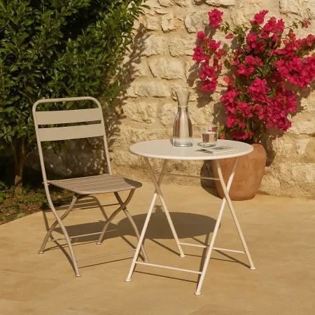 Sedia Pieghevole in Acciaio Tortora per Esterno e Interno 42x50x88 cm