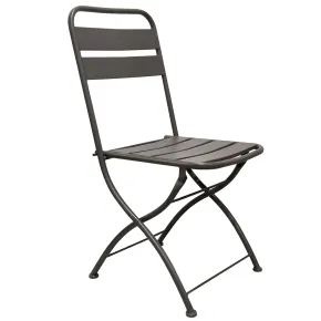 Sedia Pieghevole in Acciaio Taupe per Esterno e Interno 42x50x88 cm