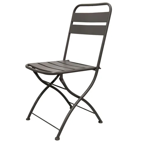 Sedia Pieghevole in Acciaio Taupe per Esterno e Interno 42x50x88 cm