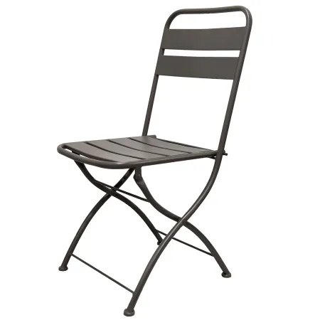 Sedia Pieghevole in Acciaio Taupe per Esterno e Interno 42x50x88 cm