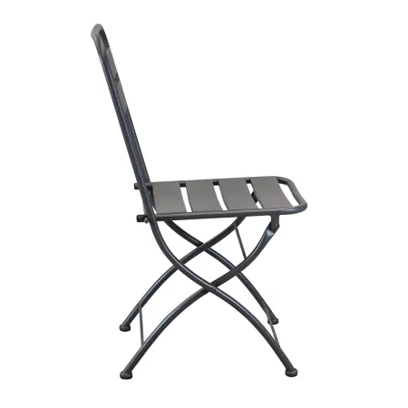Sedia Pieghevole in Acciaio Taupe per Esterno e Interno 42x50x88 cm