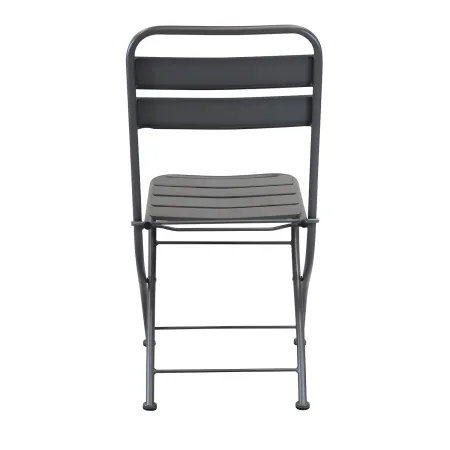 Sedia Pieghevole in Acciaio Taupe per Esterno e Interno 42x50x88 cm