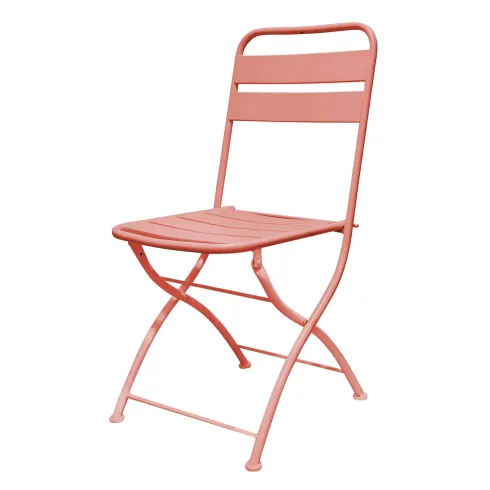 Sedia Pieghevole in Acciaio Rosso per Esterno e Interno 42x50x88 cm