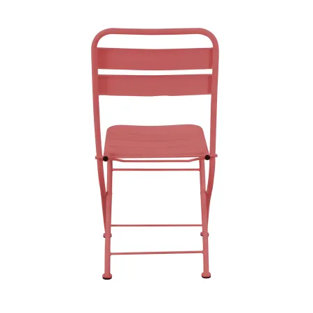Sedia Pieghevole in Acciaio Rosso per Esterno e Interno 42x50x88 cm