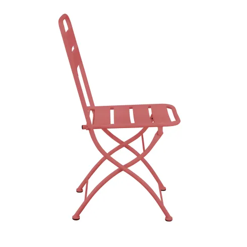 Sedia Pieghevole in Acciaio Rosso per Esterno e Interno 42x50x88 cm
