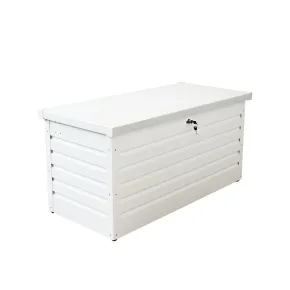 Baule Contenitore Bianco in Alluminio per Esterni 130x61x63 cm con Chiave
