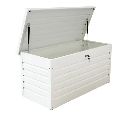 Baule Contenitore Bianco in Alluminio per Esterni 130x61x63 cm con Chiave