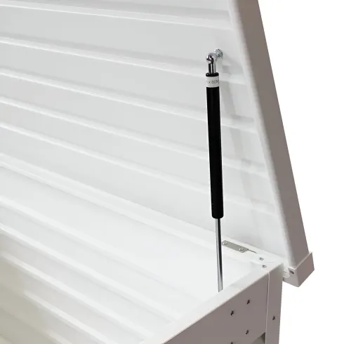 Baule Contenitore Bianco in Alluminio per Esterni 130x61x63 cm con Chiave