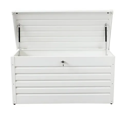 Baule Contenitore Bianco in Alluminio per Esterni 130x61x63 cm con Chiave