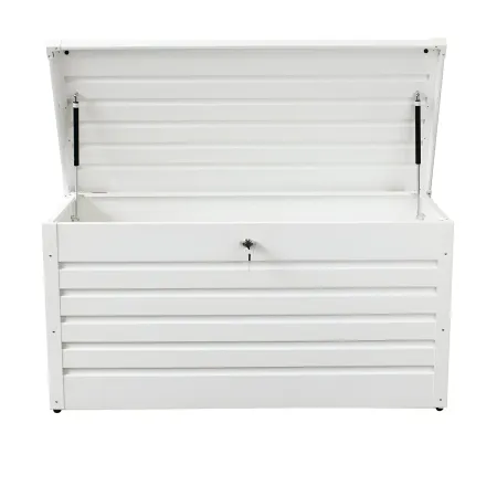 Baule Contenitore Bianco in Alluminio per Esterni 130x61x63 cm con Chiave