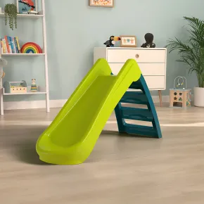 Scivolo per Bambini Pieghevole Salvaspazio a 3 Gradini in Plastica Verde 2