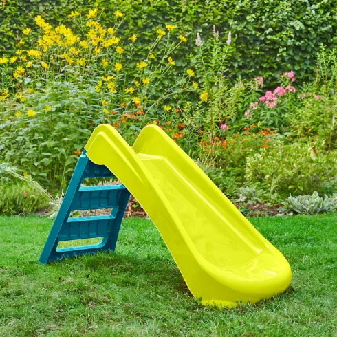 Scivolo per Bambini Pieghevole Salvaspazio a 3 Gradini in Plastica Verde