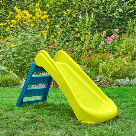 Scivolo per Bambini Pieghevole Salvaspazio a 3 Gradini in Plastica Verde