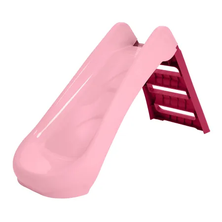 Scivolo per Bambini Pieghevole Salvaspazio a 3 Gradini in Plastica Rosa