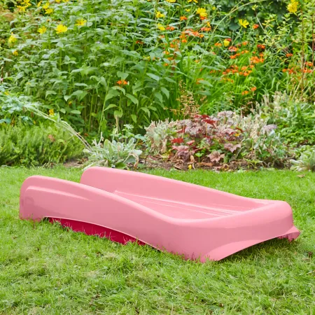 Scivolo per Bambini Pieghevole Salvaspazio a 3 Gradini in Plastica Rosa