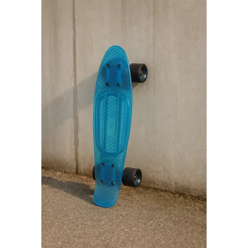 Skateboard Trasparente 57 cm Ruote Grandi da Esterno Verde o Celeste