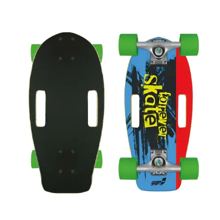 Skateboard Compatto 48 cm in Legno con Maniglia Doppia per Principianti