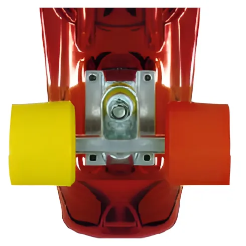 Skateboard 57 cm Cromato Ruote PVC Struttura in Alluminio Blu o Rosso