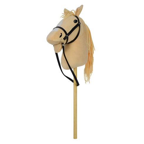 Cavallo con Bastone 80 cm Bambini Hobby Horse Suoni Criniera Intrecciata