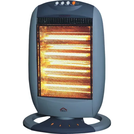 Stufa Elettrica Alogena Oscillante 1600W 4 Livelli Grigio da Interno