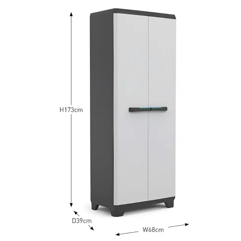 Armadio Keter Linear Resina 3 Piani Regolabili Esterno 68x39x173 cm Grigio