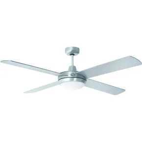 Ventilatore da Soffitto 4 Pale in Legno Ø132 cm Luce e Telecomando 60W